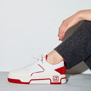 Christian Louboutin Astroloubi Donna Flat Spike-Heel Low-Top Sneakers 37.5 US7.5